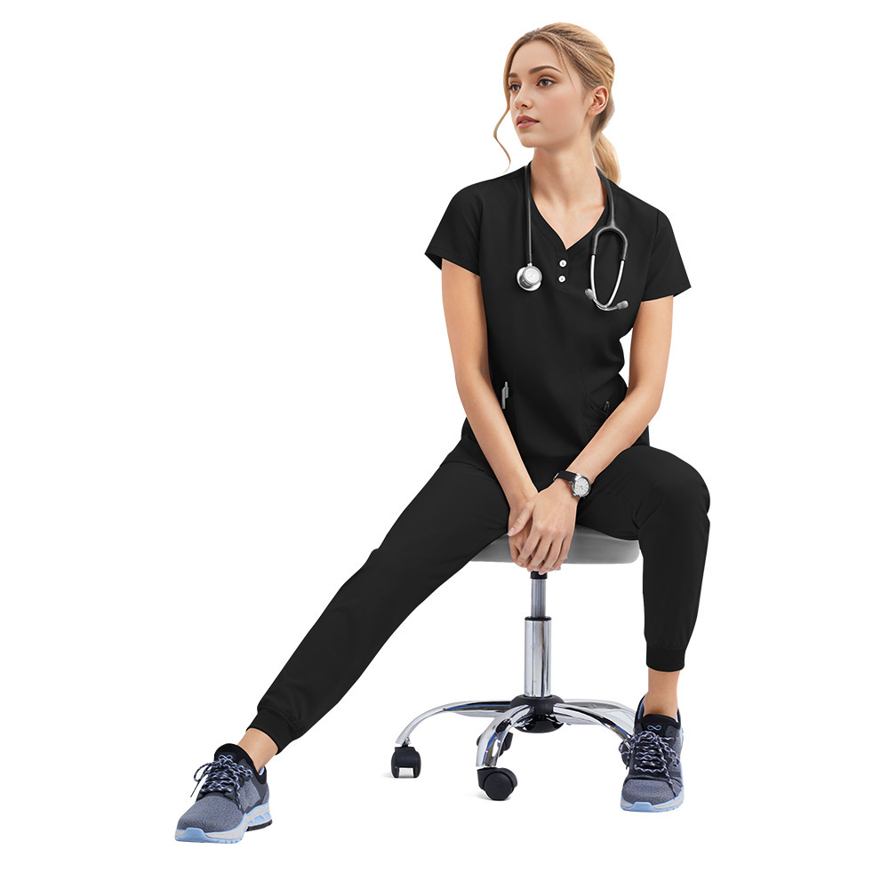 Modern Professional Scrub Set – Unisex Fit with Utility Pockets